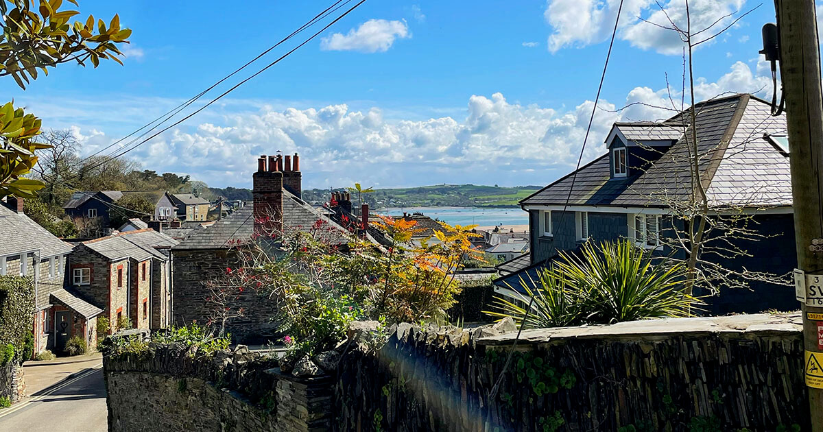 Padstow harbour fishing boats and waterfront buildings on the Camel estuary